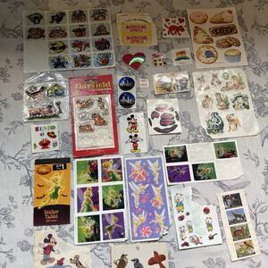 Vtg 80s 90s Lot Stickers Halloween Disney Mickey Garfield McDonalds Elmo Animals